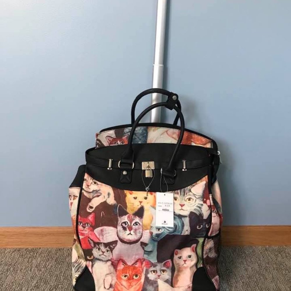 Rollies Cats 14-inch Rolling Laptop Travel Tote